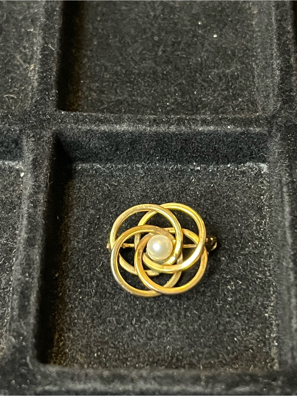 Vintage 1/20 12k gold filled brooch pearl swirl small